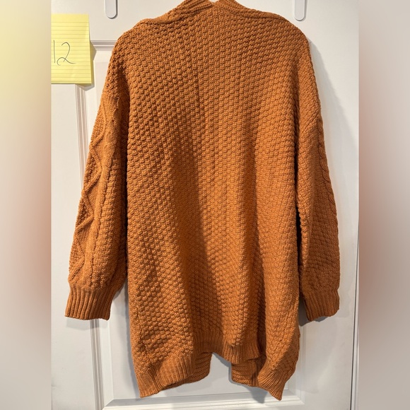 Brown Cable Knit Cardigan - Picture 3 of 6